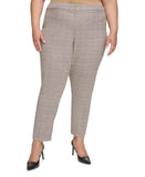 Calvin Klein Womens Plus Size Straight-Leg Plaid Ankle Pants X38P6037