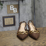 A New Day Womens Tabitha Oversized Chain Sling Back Heels 94305248 Brown 8.5M