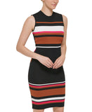 Vince Camuto Women's Striped Sweater Dress VC2M3748 Black L