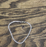 Crystal Marquise Safety Clasp Tennis Bracelet Silver Gray / Clear 7"