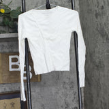 ASTR The Label Knit Palomar Asymmetrical Cutout Shoulder Sweater Top White S