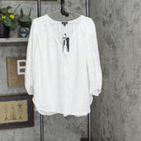 Jones New York Womens White 3/4 Sleeve Split Tunic Top 10835708