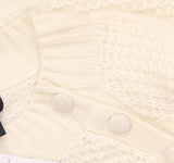 C By Private Label Waffle Knit Sweater Button Shoulder Ivory Off White XL