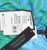 Adrianna By Adrianna Papell Neck Floral-Print Smocked-Waist Dress Blue / Green 8