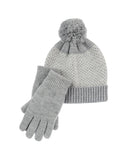 Isotoner Womens Gloves and Beanie Gift Set 30736 Heather Gray