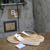 Aerosoles Jordyn Cushioned Flip Flop Thong Sandals White Faux Leather 9.5M