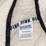 Pink by Victoria's Secret Womens Sherpa Pullover Sweater Ivory Off White S