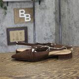 A New Day Womens Twiggy Multi Buckle Mini Heel Flats 94303762 Brown 9.5M