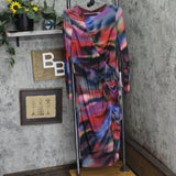 Vince Camuto Womens Printed Long-Sleeve Bodycon Dress VC4M5555 Blue Multi 14