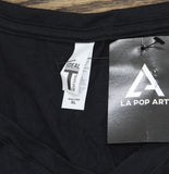 La Pop Art Word Art "Protect" Hamsa Hand Divine Graphic V-Neck T-Shirt Black 2XL