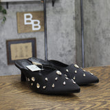 A New Day Womens Katia Heels Satin Rhinestone Tear Drop 94663384 Black 9.5M