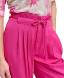 DKNY Womens Drawstring Tie-Front Wide-Leg Paperbag Pants P5DKFB17 Vivid Pink 4