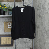 Joan Rivers Womens Button Front Cardigan with Hem A366313 Black 1X