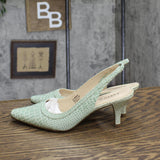 Karen Scott Womens Slingback Stilleto Heels 1673eb8441e7c3 Mint Green 6M