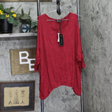 DG2 by Diane Gilman Womens Pleat-Front Dolman Top Shirt 677912 Red L