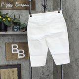 DG2 by Diane Gilman Womens Classic Stretch Pull-On Bermuda Short Ivory White S