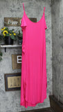 White Mark Womens Plus Lexi Jersey Cold Shoulder Maxi Dress Fuchsia Pink 3X