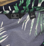 G by Giuliana Print Knit Faux Wrap V-Neck Belted Pocket Jumpsuit Blue Multi XL