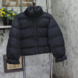 Wild Fable Womens Bow Puffer Jacket 94658795 Black M