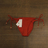 Red Carter Womens Tie-Side Beaded Bikini Bottom RCMM25505 Ember Red Orange L