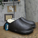 Foamwalk Mens EVA Faux Fur Lined Clogs 167cf8d2e8699f Black 10