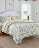 Laura Ashley Meadow Floral Cotton 3-Pc. Duvet Cover Set Blue Multi Queen