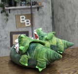Cat & Jack Kids Boys Dino Character Slippers 92541994 Green XL(6-7)