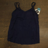 Swim Solutions Womens Midnight Princess High-Low Tankini Top 806843 Navy Blue 16