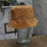 Lauren Ralph Lauren Suede Bucket Hat with Faux Sherpa Lining Whiskey Brown