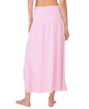 Kate Spade Long Cover Up Skirt Open Side Ruched Begonia Bloom Pink Multi S
