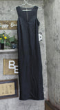 Future Collective Womens Sleeveless Mixed Media Ankle Slip Dress Black XS