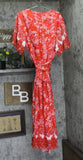 Maree Por Toi Wrap Belted Floral Dress Red Multi 22W