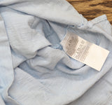 Denim & Co, Linen Blend Knit Top with Neck Embellishment Clear Sky Blue XS