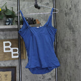 Anne Cole Womens Twist Front Underwire Tankini Top Swim Slate Blue 38DD / 40D