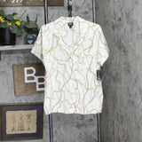 INC International Concepts Chain-Print Pajama Set Woven Celia Chain White L