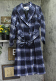 Ava & Viv Belted Shawl Collar Long Coat 94675527 Blue Multi 1X