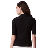Calvin Klein Womens Crepe Jersey Polo Shirt Knit 44C221G Black L