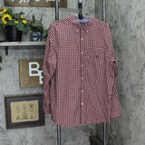 Chaps Mens Easy Care Button Up Long Sleeve Shirt Pocket Red Plaid XL