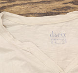 Denim & Co. Size Essentials Linen Blend Henley Shirt Top Stone Khaki Brown 1X