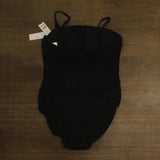 Carmen Marc Valvo Crochet Scoop Neck One Piece Swimsuit C21382 Black 14