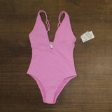 Roxy Womens One Piece Plunge Swimsuit 434001983 Lilac Purple S