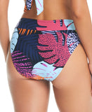 Bar III Palm Prowl High Leg Bikini Bottom MBPP24541 Black Multi S