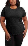 Teddi Rose Womens Lacy Lined Keyhole Top 1753860 Black 2XL