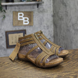 Bearpaw Layla II Gladiator Microsuede Floral Cork Open Toe Sandals Brown 9W