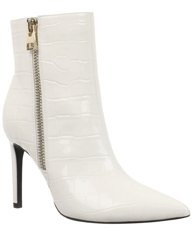 INC International Concepts Womens Sarishaa Zip Booties White Crocodile 9.5M