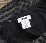 DKNY Jewel-Neck Short-Sleeve Fit Flare Faux Pocket Dress Black Charcoal 10