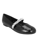 Nina Big Girls Ballet Flats Embellished NATALY Black Patent 13
