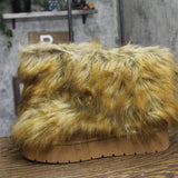 A New Day Womens Terra Boots Faux Fur Fuzzy 94715799 Brown 11M