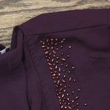 R&M Richards Womens Sheer Evening Jacket Embellished Purple 16W