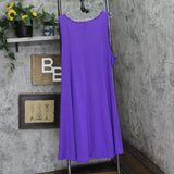 24seven Comfort Apparel Plus Size Fit and Flare Knee Length Tank Dress Purple 3X